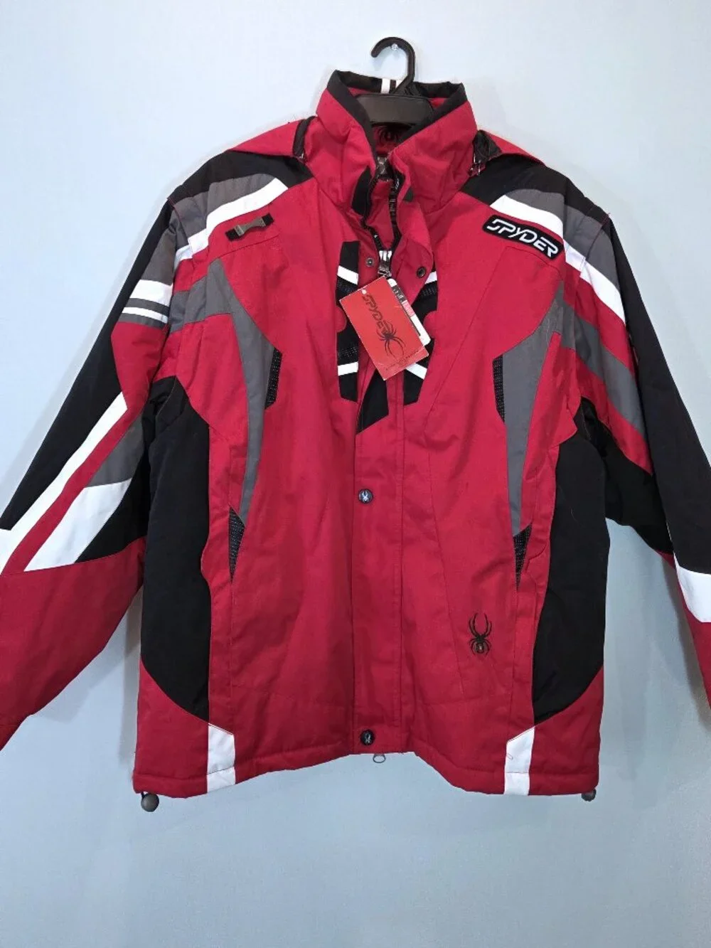 NWT Spyder Red & Black Core Winter Jacket with Detachable Sleeves Size XXL